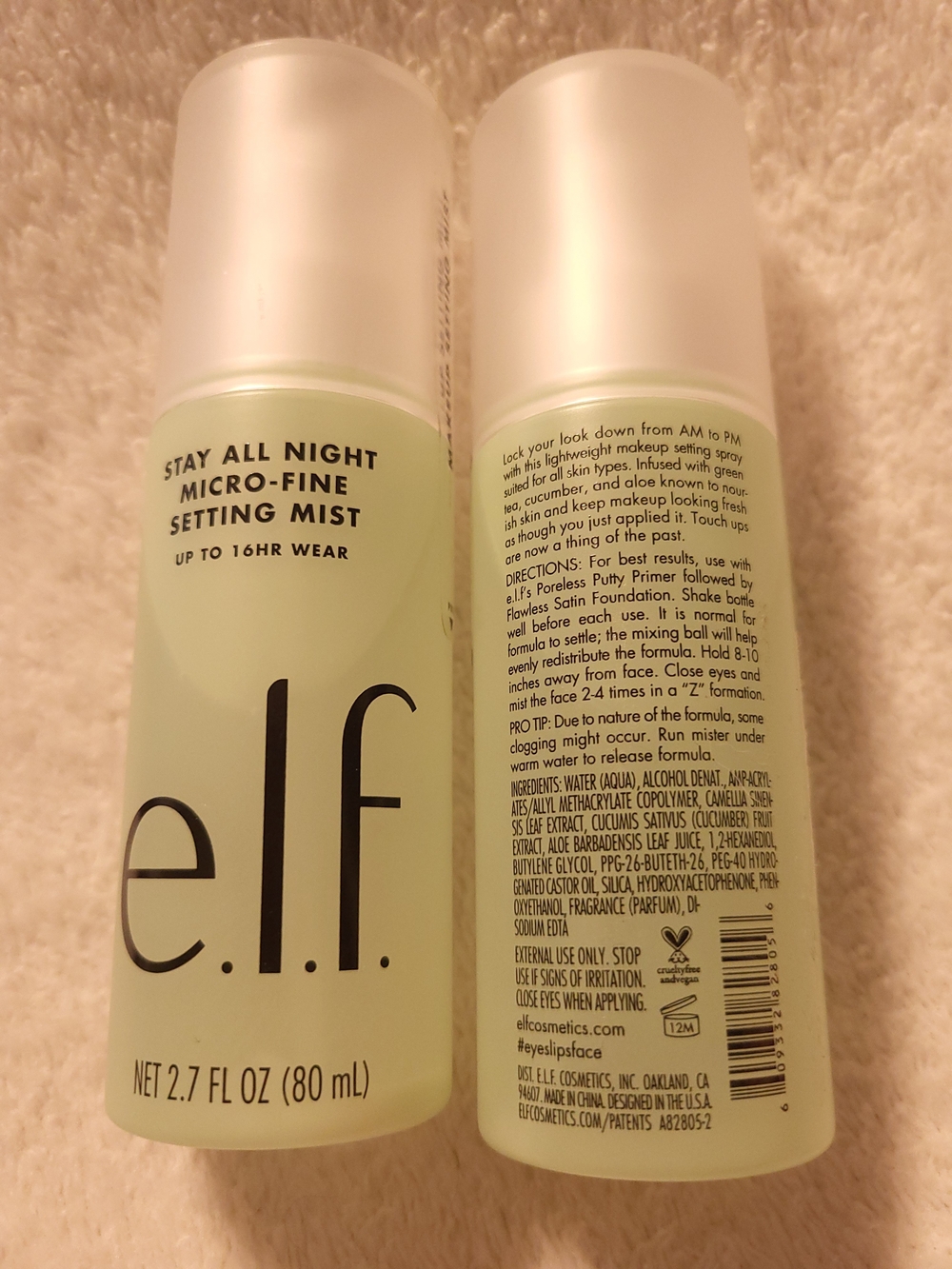 e.l.f. Stay All Night Micro-Fine Setting Mist ELF Spray 16 Hr Wear 82805 Lot x 2